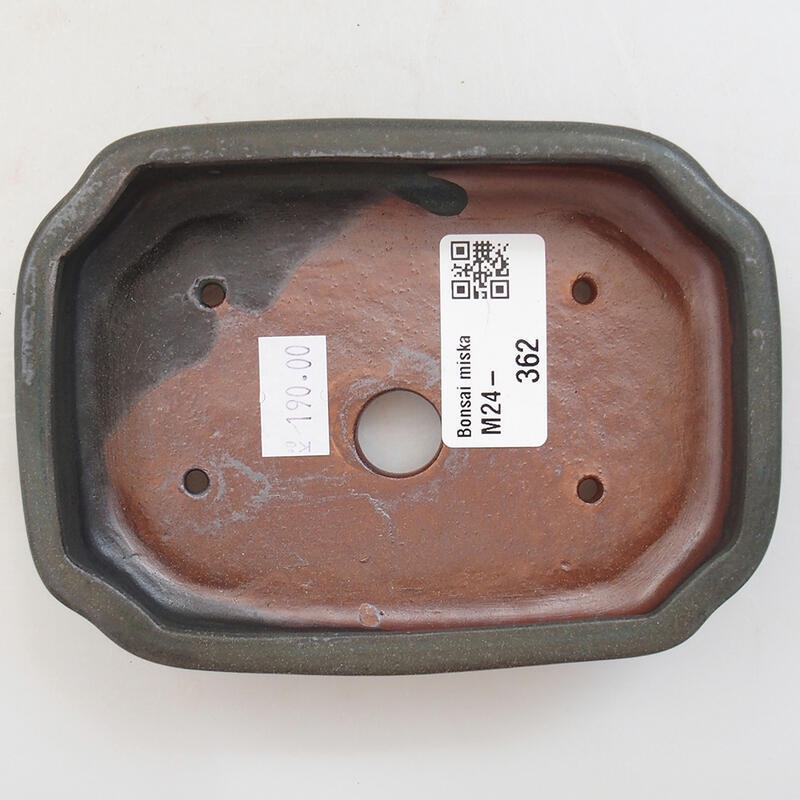 Cuenco bonsái de cerámica 12,5 x 9 x 3 cm, gris