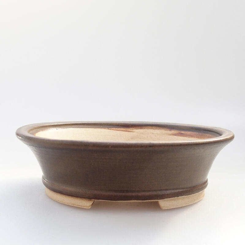 Cuenco bonsái de cerámica 12 x 10,5 x 3,5 cm, marrón