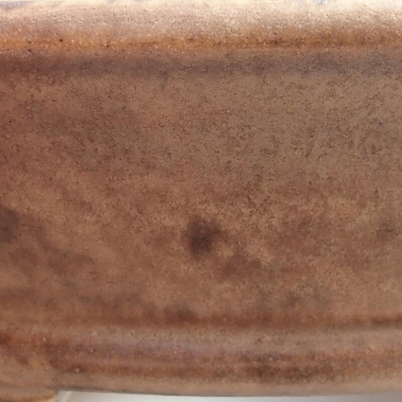 Cuenco bonsái de cerámica 12 x 10,5 x 3,5 cm, marrón-rosa