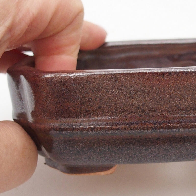 Cuenco bonsái de cerámica 12 x 10 x 3,5 cm, marrón