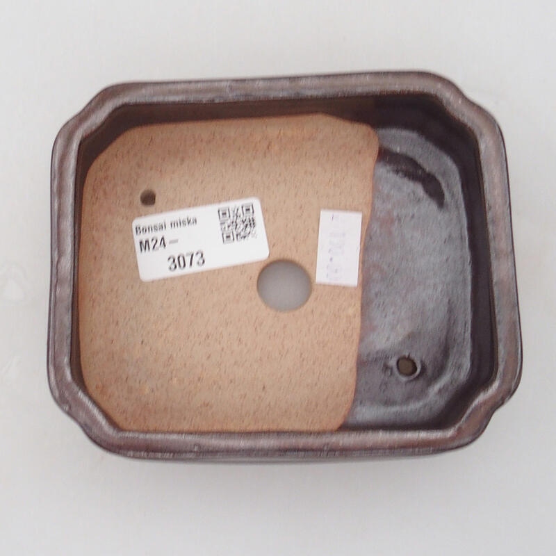 Cuenco bonsái de cerámica 12 x 10 x 3,5 cm, marrón