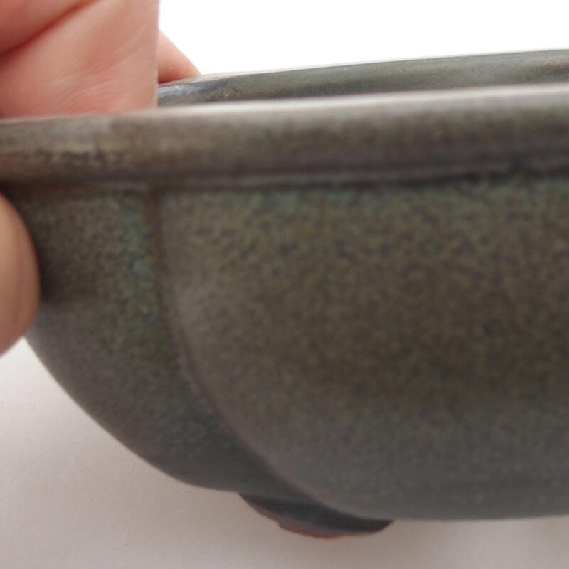 Cuenco bonsái de cerámica 12 x 10 x 4,5 cm, gris