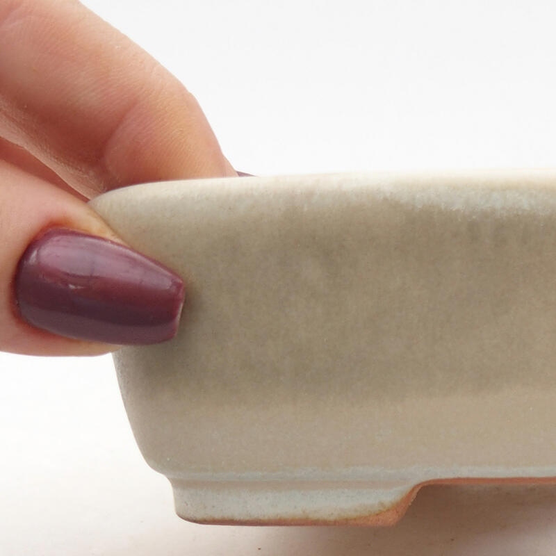 Cuenco bonsái de cerámica 12 x 10 x 4 cm, color beige