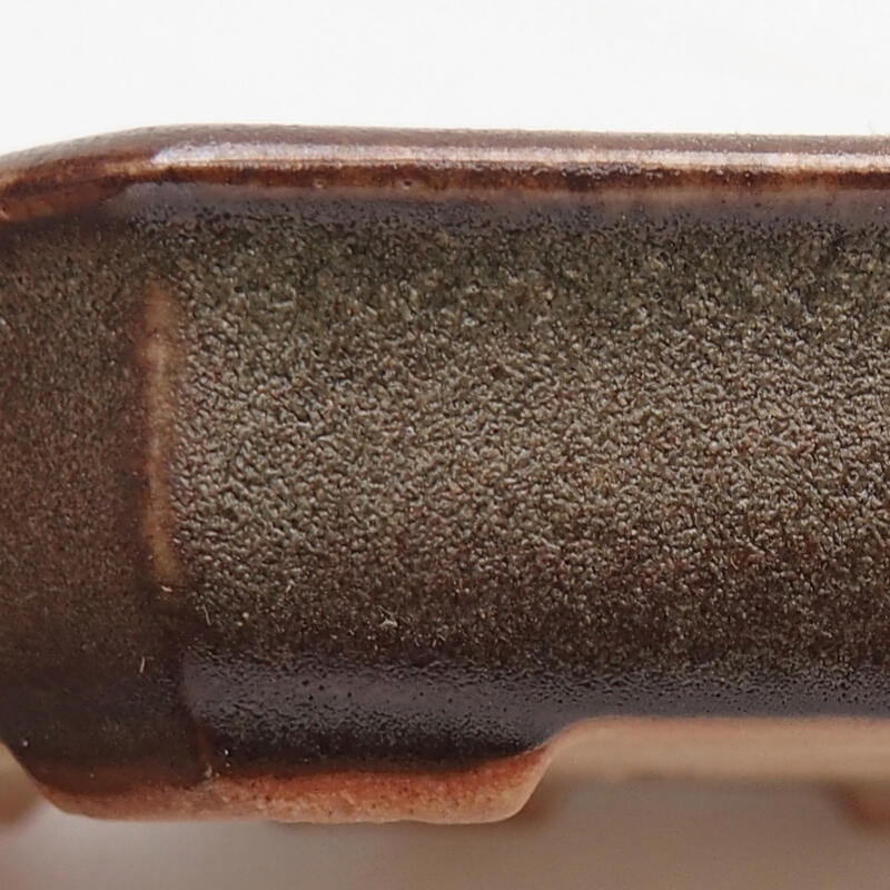 Cuenco bonsái de cerámica 12 x 11,5 x 2 cm, marrón