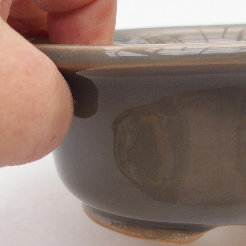 Cuenco bonsái de cerámica 12 x 12 x 5 cm, gris