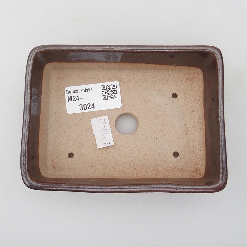 Cuenco bonsái de cerámica 12 x 8,5 x 3,5 cm, marrón