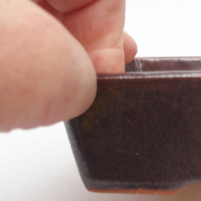 Cuenco bonsái de cerámica 12 x 8,5 x 3,5 cm, marrón