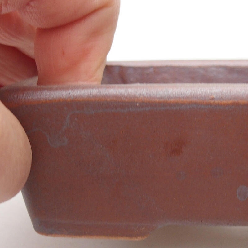 Cuenco bonsái de cerámica 12 x 8,5 x 3,5 cm, color metálico