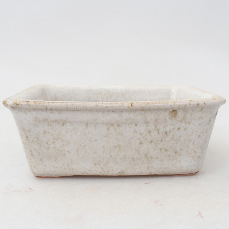 Cuenco bonsái de cerámica 12 x 8,5 x 4,5 cm, blanco
