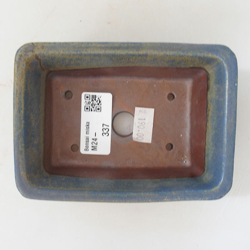 Cuenco bonsái de cerámica 12 x 8,5 x 4,5 cm, color azul