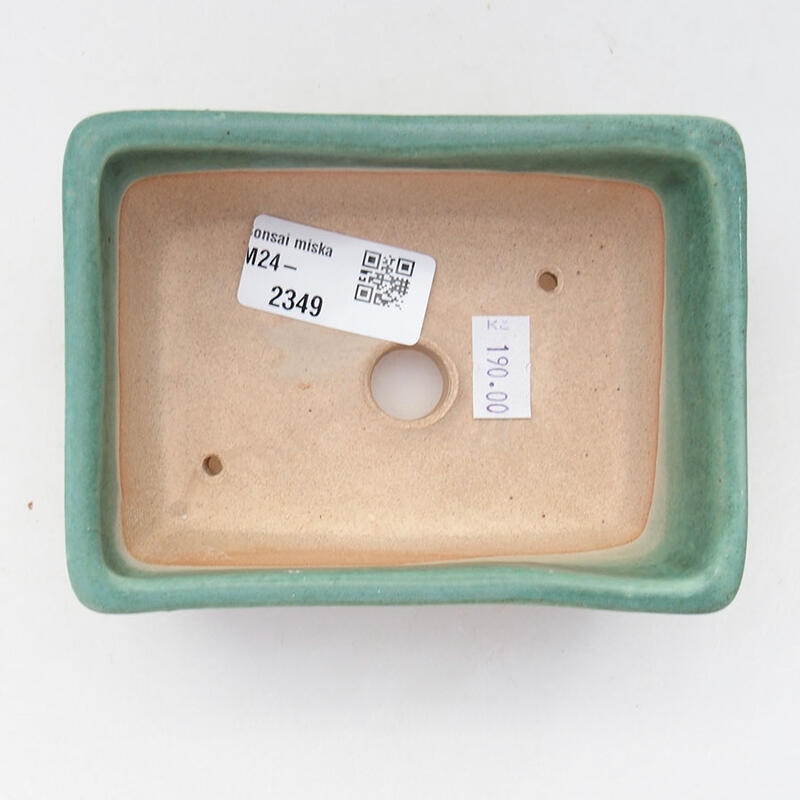 Cuenco bonsái de cerámica 12 x 8,5 x 4,5 cm, verde