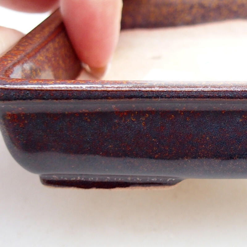 Cuenco bonsái de cerámica 12 x 9,5 x 2,5 cm, marrón