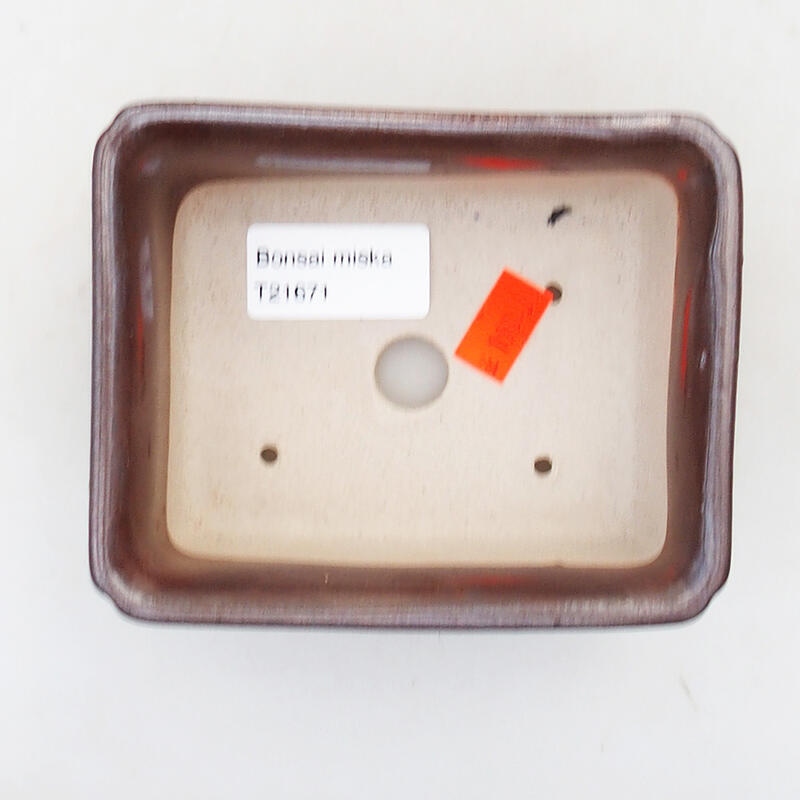 Cuenco bonsái de cerámica 12 x 9,5 x 4,5 cm, marrón