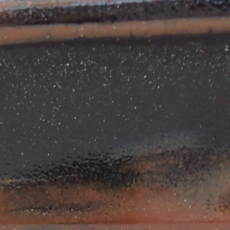 Cuenco bonsái de cerámica 13,5 x 10,5 x 3 cm, negro-marrón