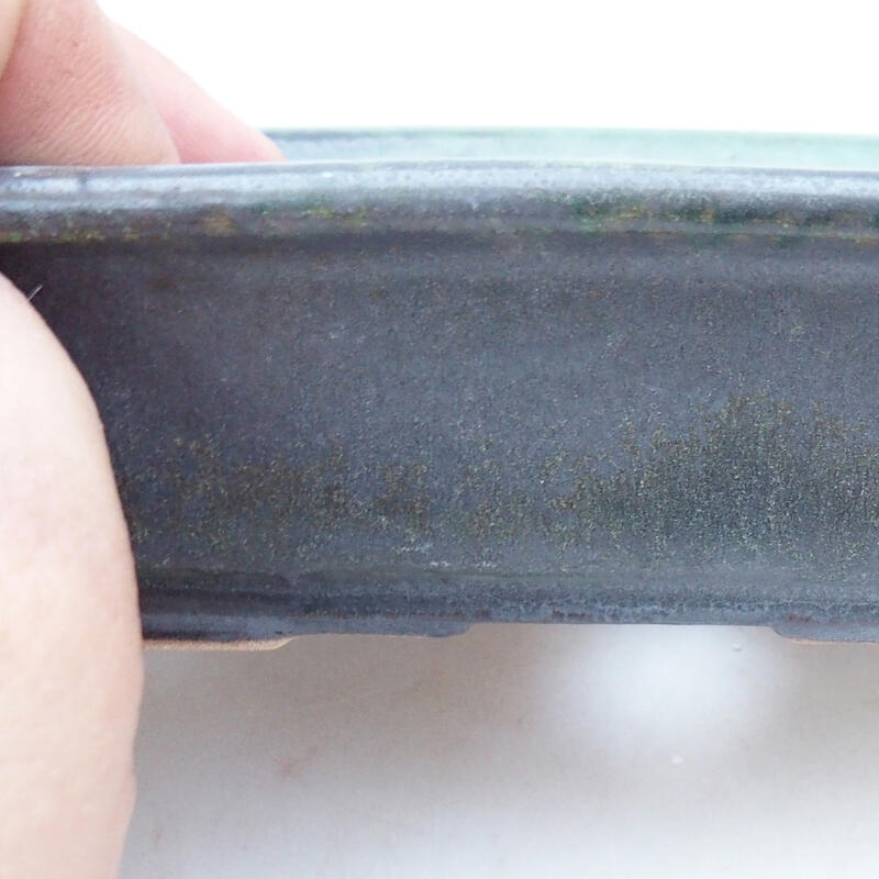 Cuenco bonsái de cerámica 13,5 x 10 x 4 cm, gris-verde