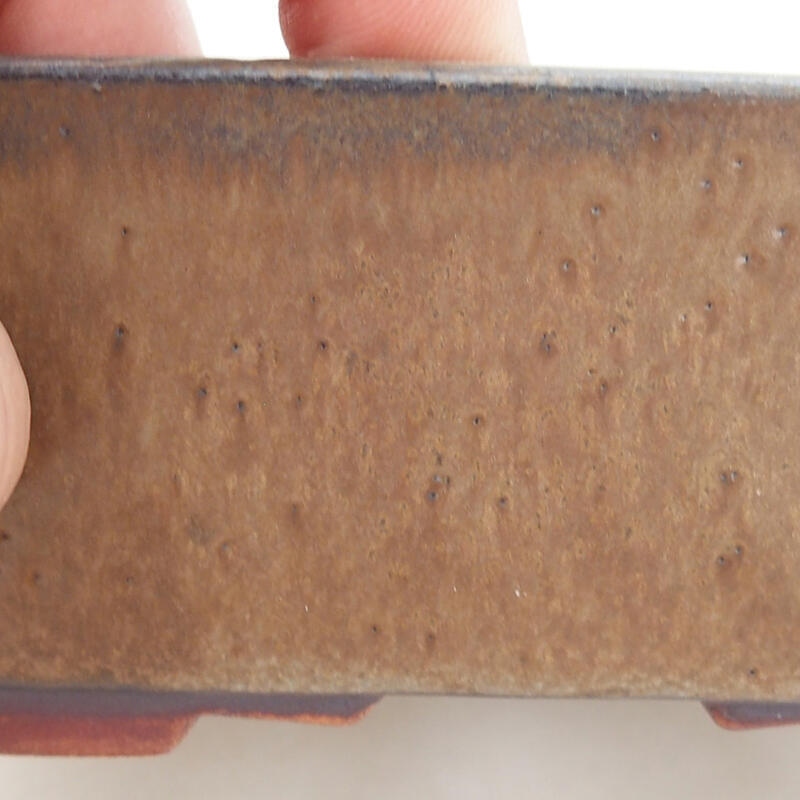 Cuenco bonsái de cerámica 13,5 x 11,5 x 4,5 cm, marrón