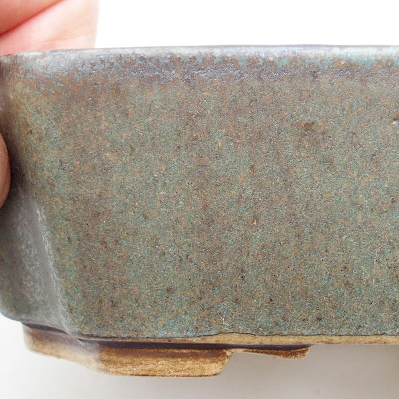 Cuenco bonsái de cerámica 13,5 x 11,5 x 4,5 cm, verde