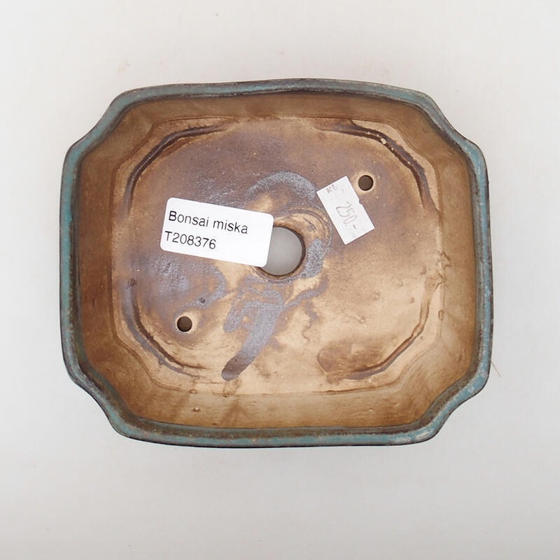 Cuenco bonsái de cerámica 13,5 x 11,5 x 4,5 cm, verde