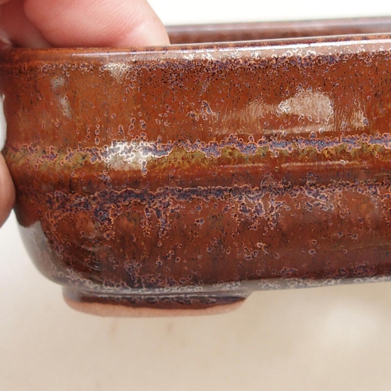 Cuenco bonsái de cerámica 13,5 x 11,5 x 5 cm, marrón