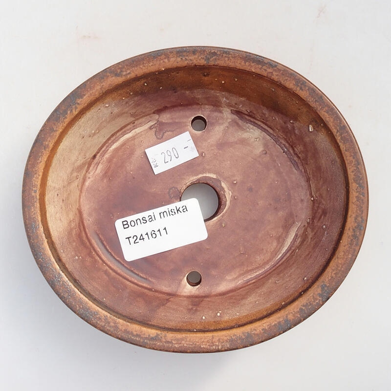 Cuenco bonsái de cerámica 13,5 x 12 x 4 cm, marrón