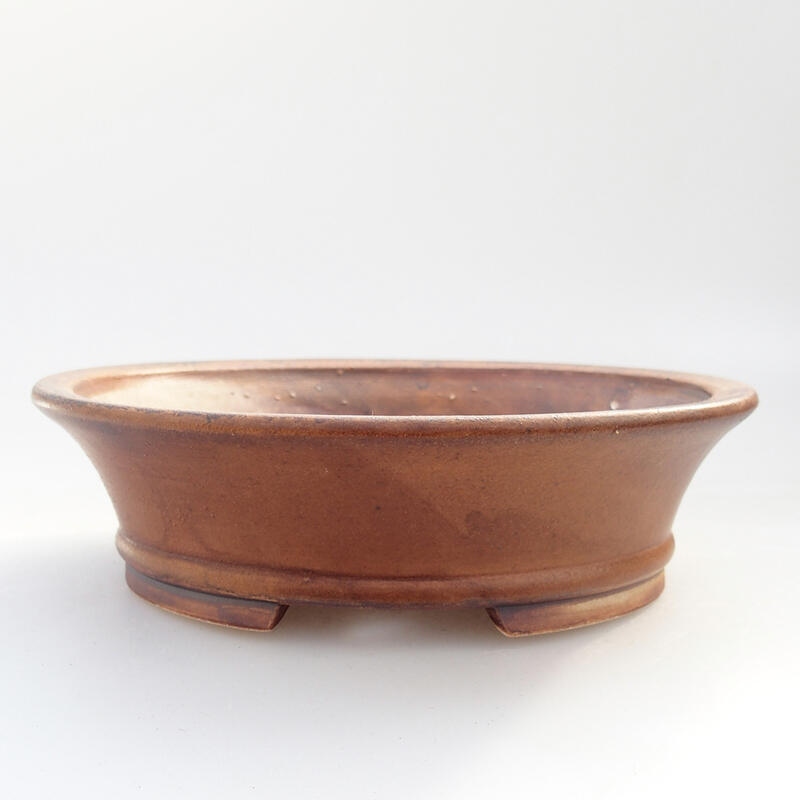 Cuenco bonsái de cerámica 13,5 x 12 x 4 cm, marrón