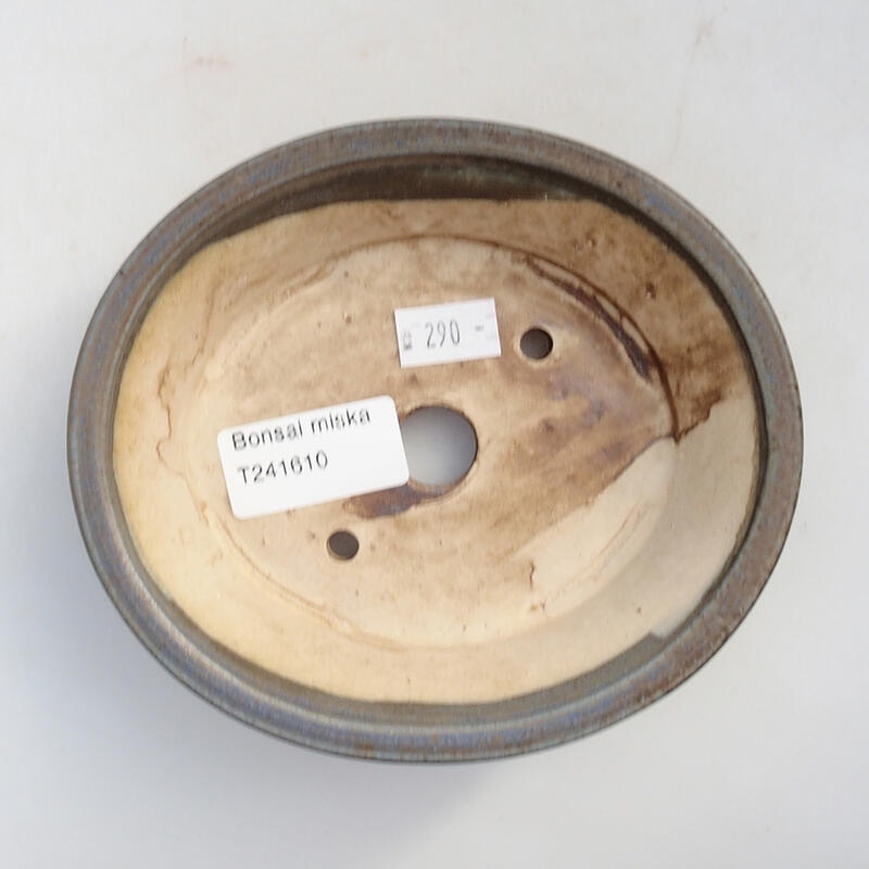 Cuenco bonsái de cerámica 13,5 x 12 x 4 cm, color azul