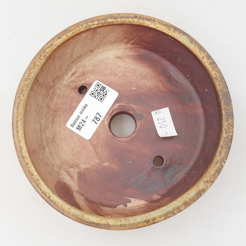 Cuenco bonsái de cerámica 13,5 x 13,5 x 4 cm, marrón