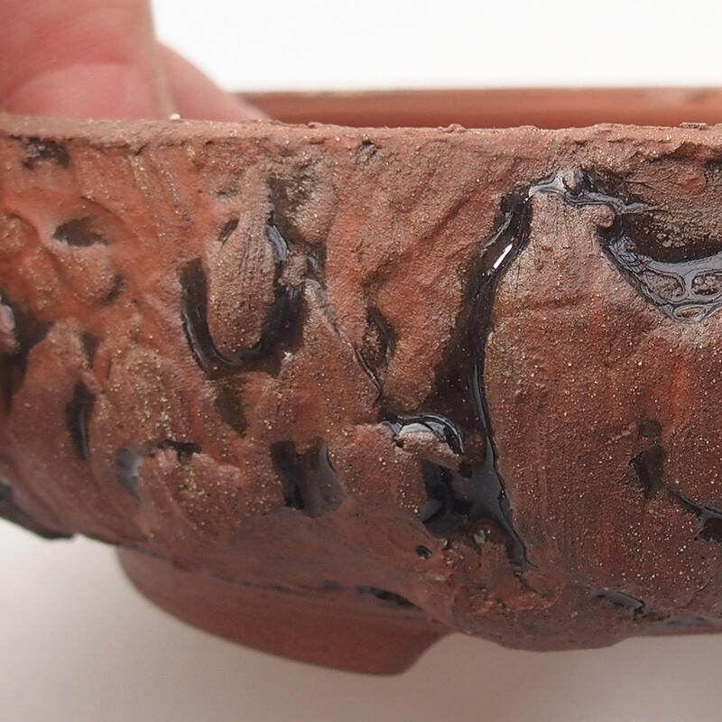 Cuenco bonsái de cerámica 13,5 x 13,5 x 4 cm, marrón