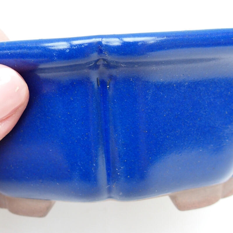 Cuenco bonsái de cerámica 13,5 x 13,5 x 5 cm, color azul
