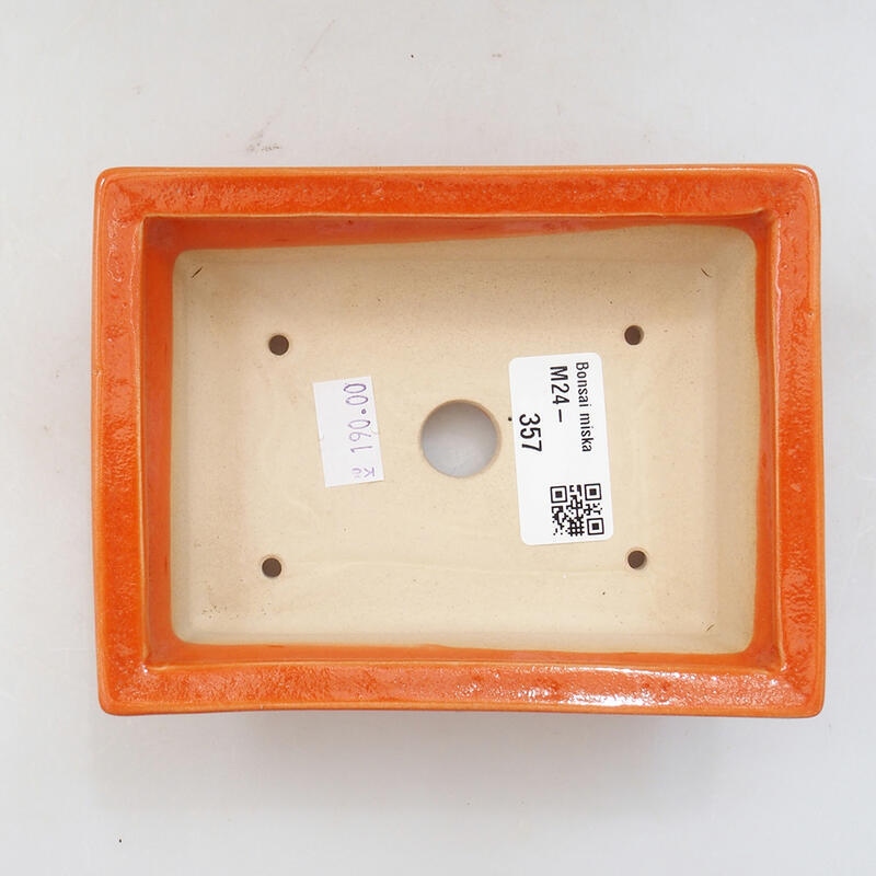 Cuenco bonsái de cerámica 13 x 10 x 4 cm, naranja