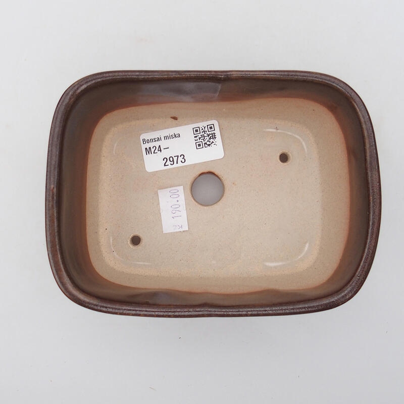 Cuenco bonsái de cerámica 13 x 10 x 5,5 cm, marrón