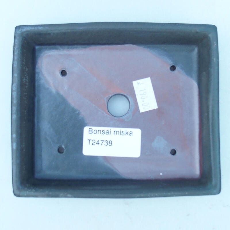 Cuenco bonsái de cerámica 13 x 11 x 2 cm, gris