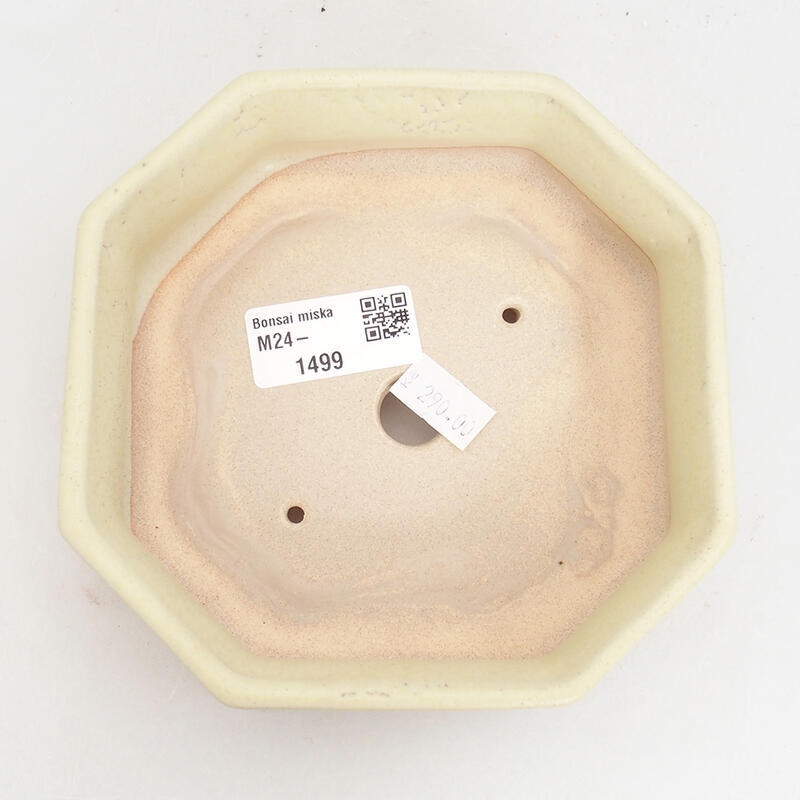 Cuenco bonsái de cerámica 13 x 13 x 4,5 cm, amarillo