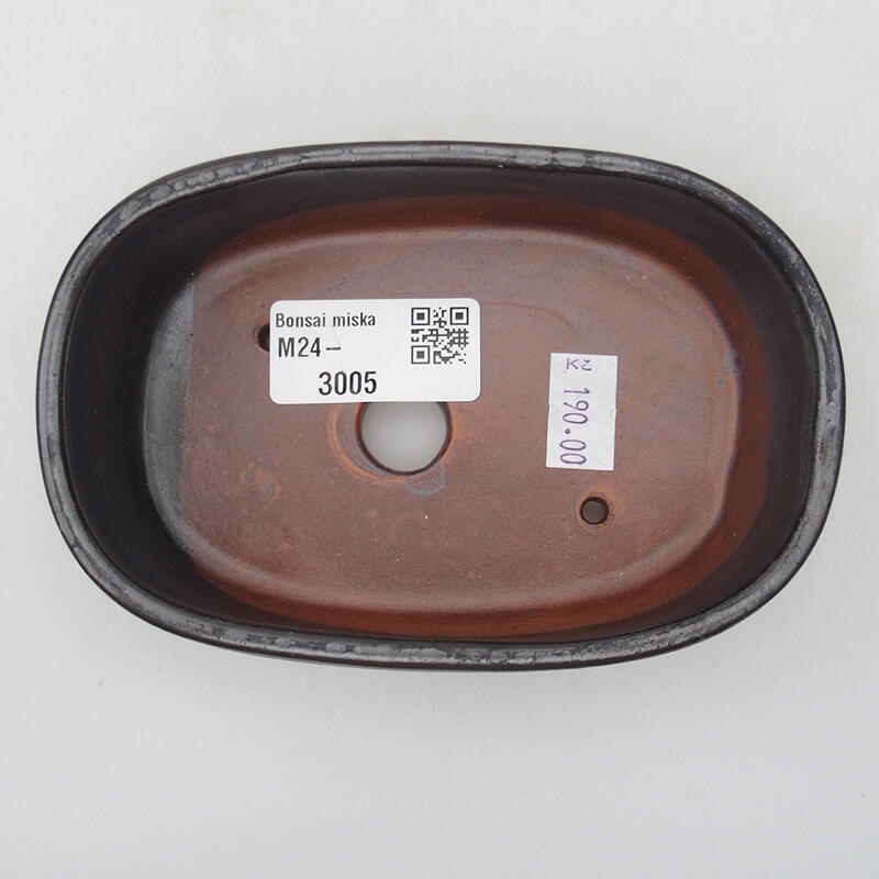 Cuenco bonsái de cerámica 13 x 8,5 x 3,5 cm, color azul