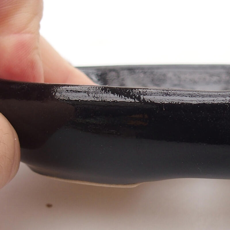 Cuenco bonsái de cerámica 13 x 9,5 x 2,5 cm, negro