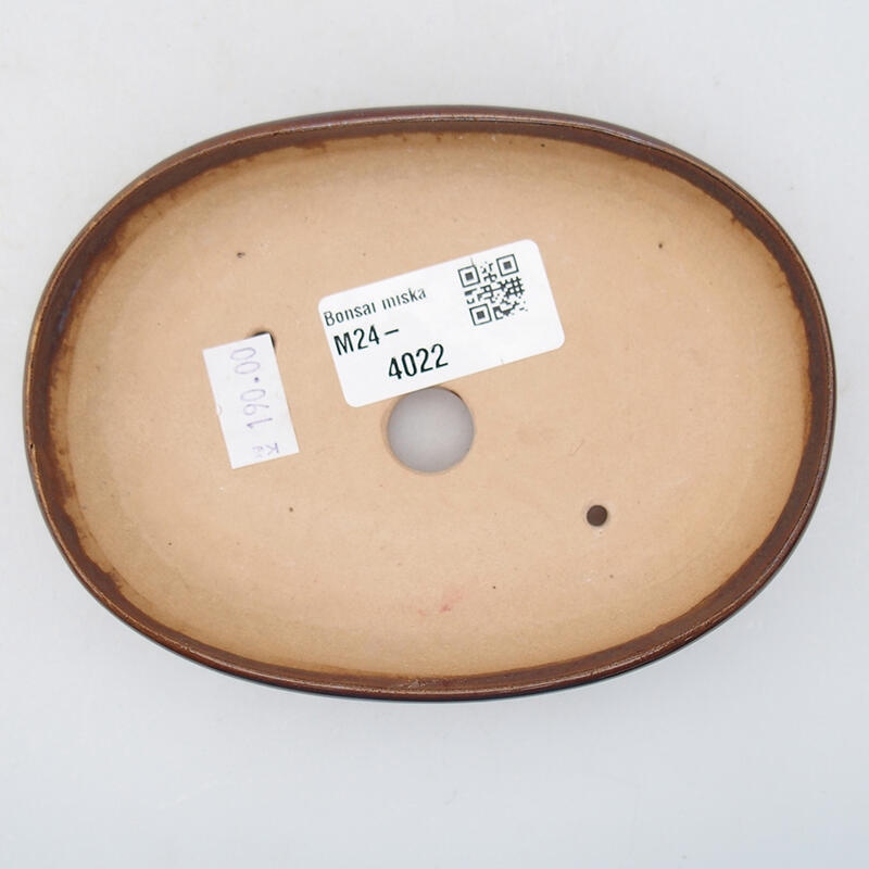 Cuenco bonsái de cerámica 13 x 9,5 x 3 cm, marrón