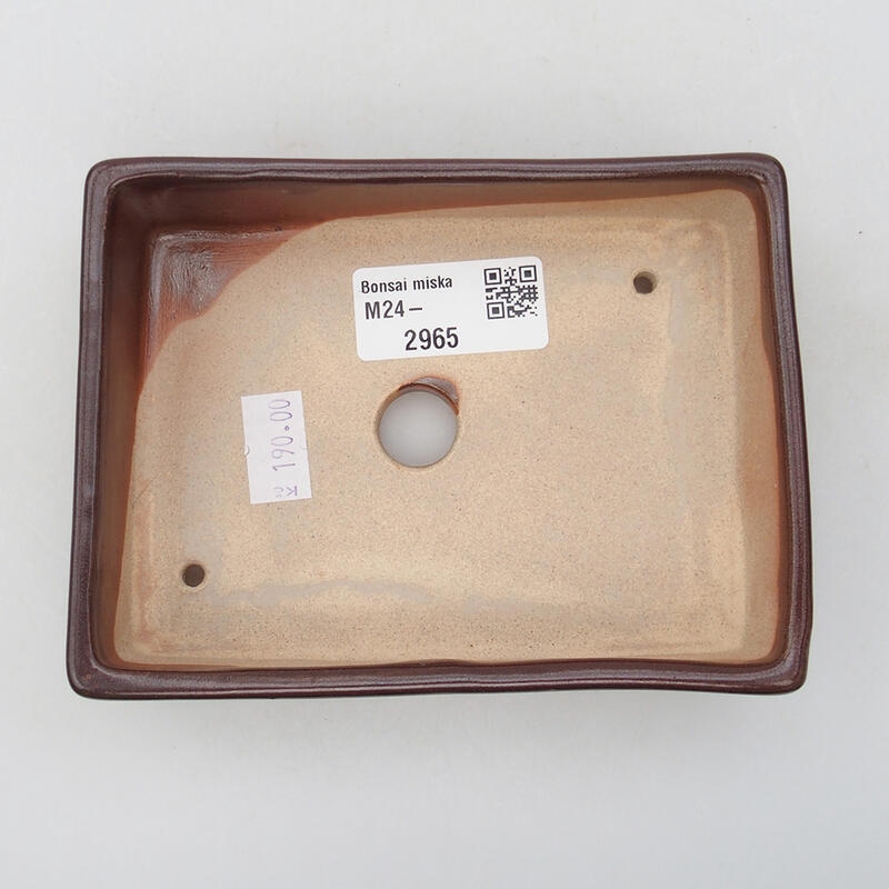 Cuenco bonsái de cerámica 13 x 9,5 x 3 cm, marrón