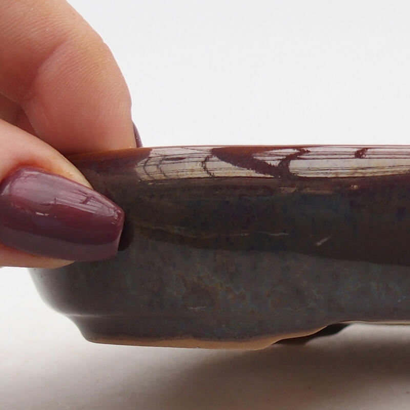 Cuenco bonsái de cerámica 13 x 9,5 x 3 cm, marrón