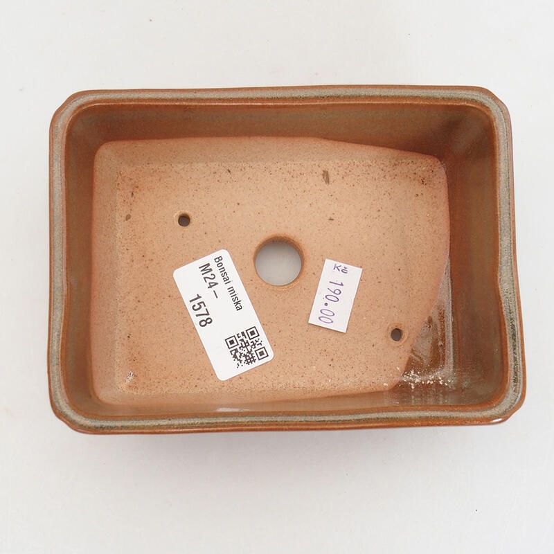 Cuenco bonsái de cerámica 13 x 9,5 x 5 cm, marrón