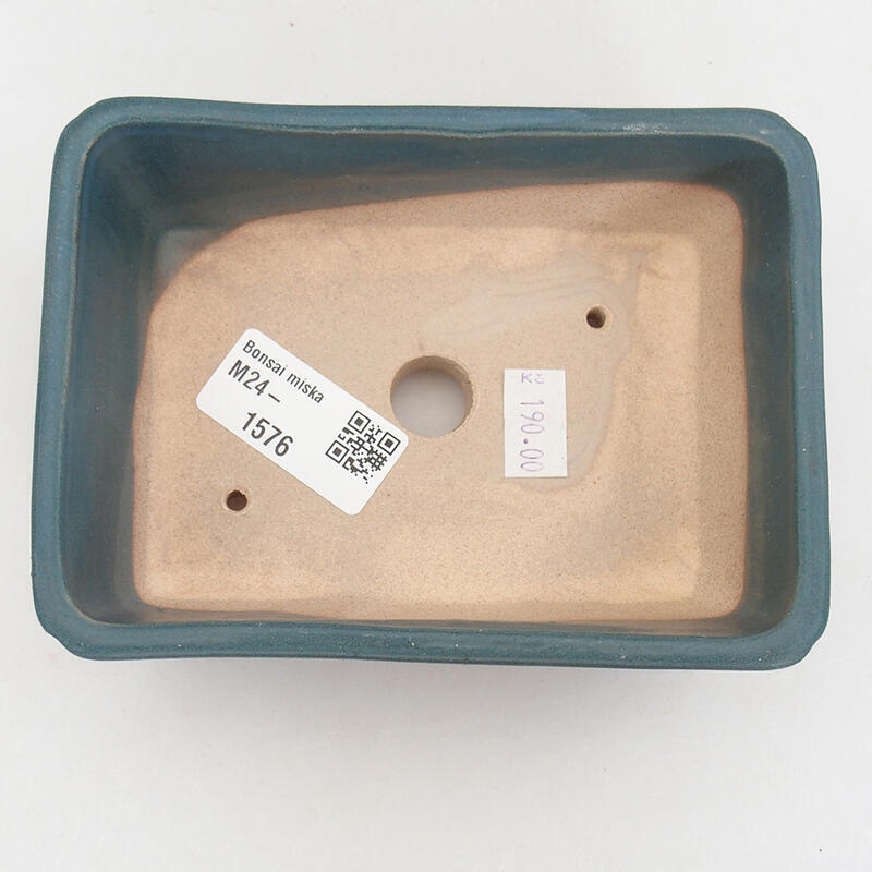 Cuenco bonsái de cerámica 13 x 9,5 x 5 cm, color azul