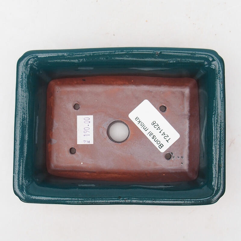 Cuenco bonsái de cerámica 14,5 x 10,5 x 4 cm, verde