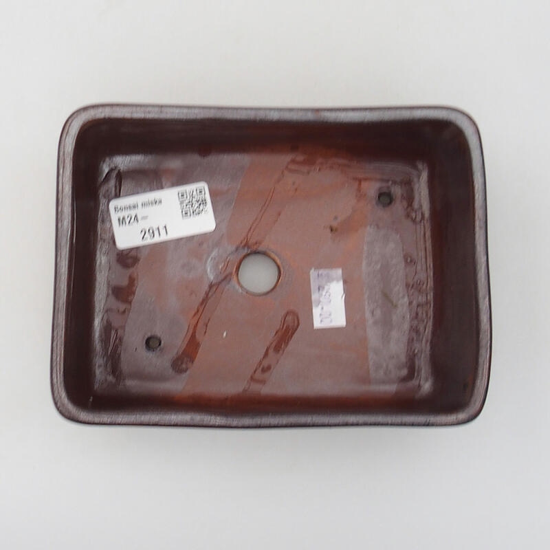 Cuenco bonsái de cerámica 14,5 x 11 x 5 cm, color marrón