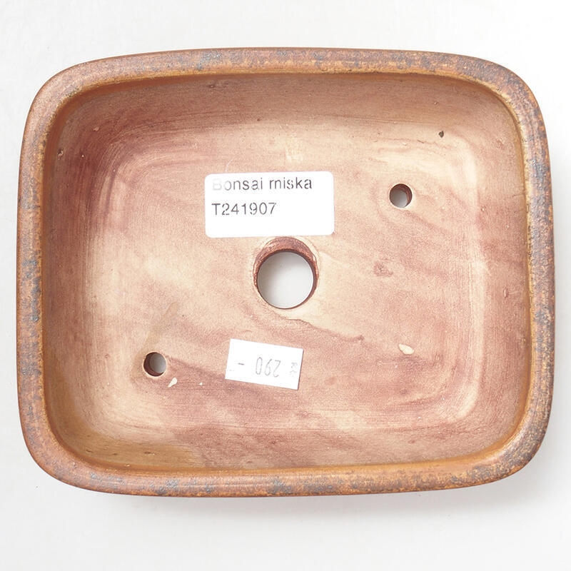 Cuenco bonsái de cerámica 14,5 x 12 x 4 cm, color marrón