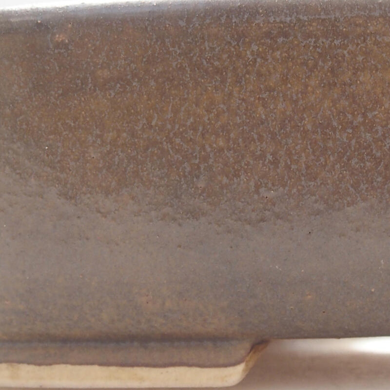 Cuenco bonsái de cerámica 14,5 x 12 x 4 cm, color marrón