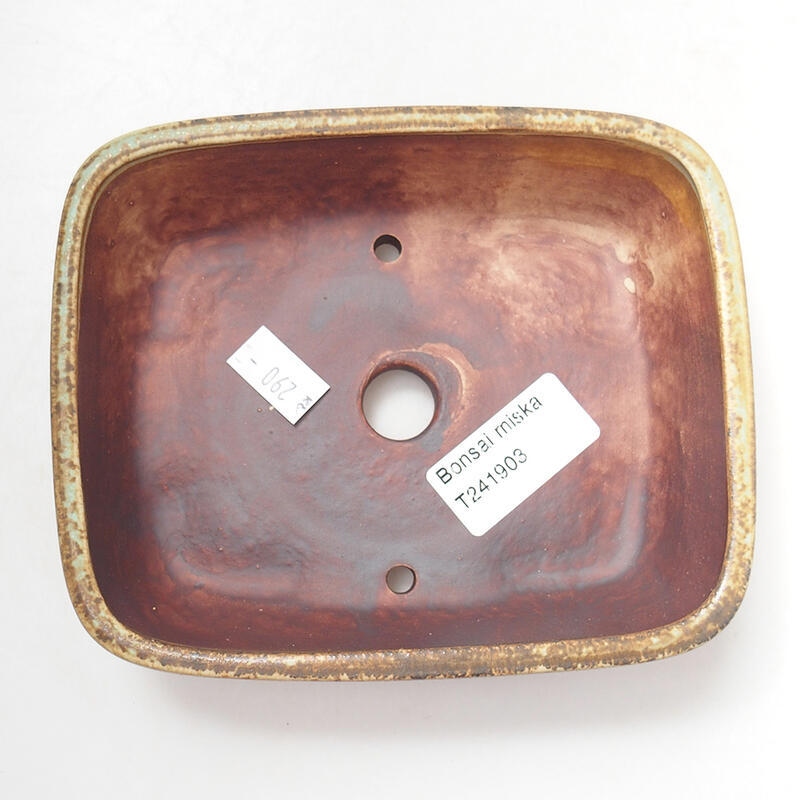 Cuenco bonsái de cerámica 14,5 x 12 x 4 cm, verde