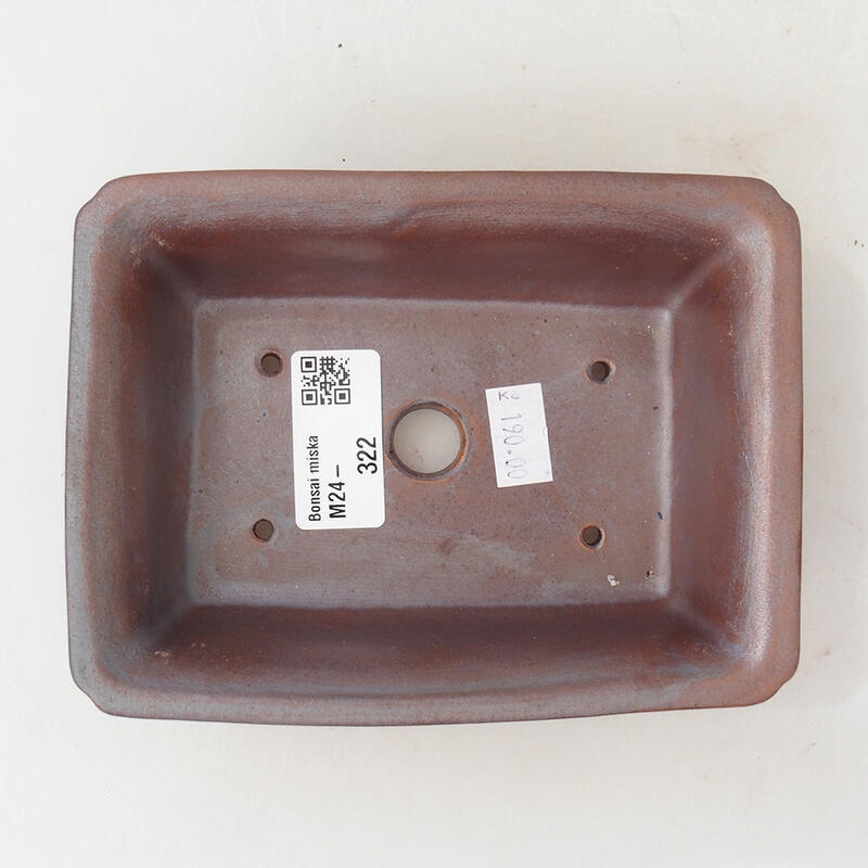 Cuenco bonsái de cerámica 14 x 10,5 x 4 cm, color metálico