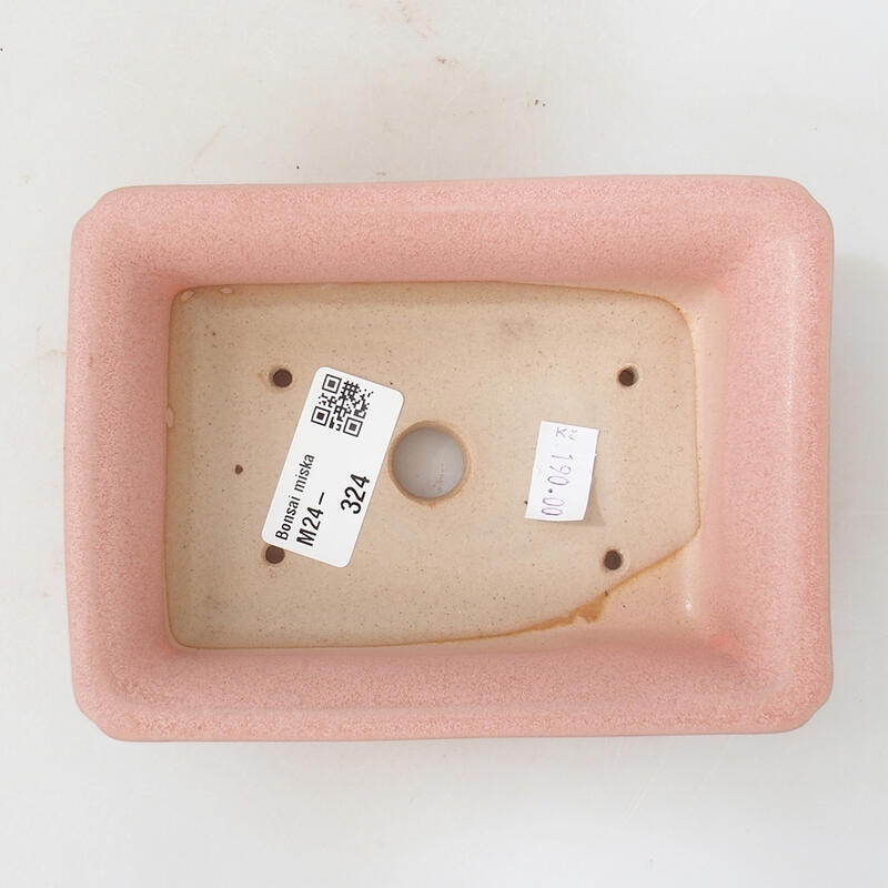 Cuenco bonsái de cerámica 14 x 10,5 x 4 cm, rosa