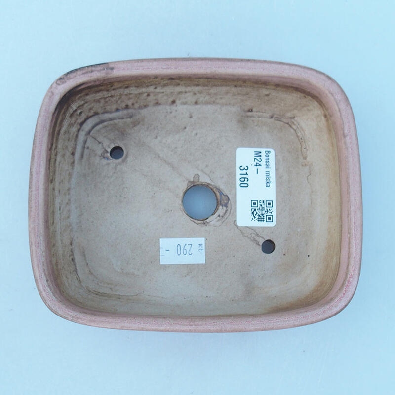 Cuenco bonsái de cerámica 14 x 11,5 x 4,5 cm, rosa