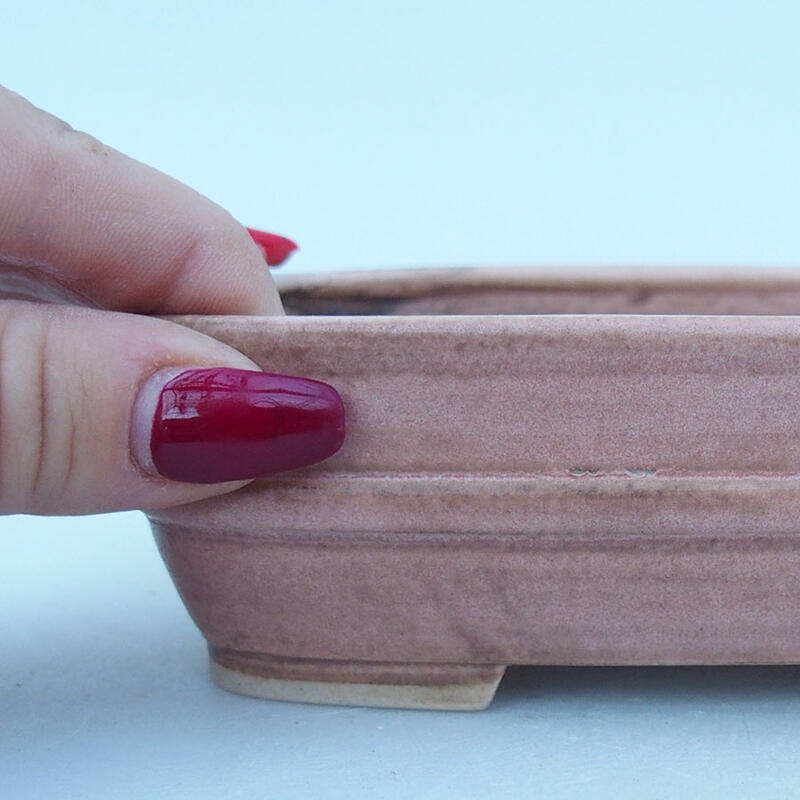 Cuenco bonsái de cerámica 14 x 11,5 x 4,5 cm, rosa