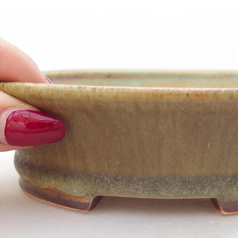 Cuenco bonsái de cerámica 14 x 12,5 x 4 cm, verde